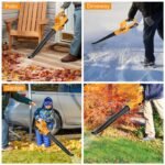 1Pc Cordless Leaf Blower Handheld Electric Battery Powered Air Blower Max 124MPH 300CFM With 2 Adjustable Speeds 2Pcs 18V 2000mA Battery And Charger For Yard Patio - Image 6