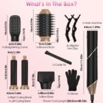 1Pc 5 In 1 Hot Air Styler Straightener Curler Dryer Automatic Wrap Styler Hair Dryer Brush Set With 3 Temp Settings ALCI Plug Glove Cable Tie 2 Alligator Hair Clips - Image 10