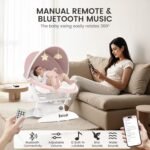 Baby Swing For Infants With Motion Detection, Electric Baby Swing With 3 Swing Modes, 12 Lullabies  5-Speeds - Image 6