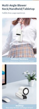 Portable Handheld Fan, Speed Adjustable Turbo Mini Fan, Reduced Temperature Mode, Rechargeable Digital Display Foldable - Image 10