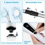 1Pc Electric Spin Scrubber Cordless Rechargeable Telescopic Cleaning Brush 8 Replaceable Heads 2 Speed Adjustable Extension Arm Bathroom Tub Tile Floor - Image 2