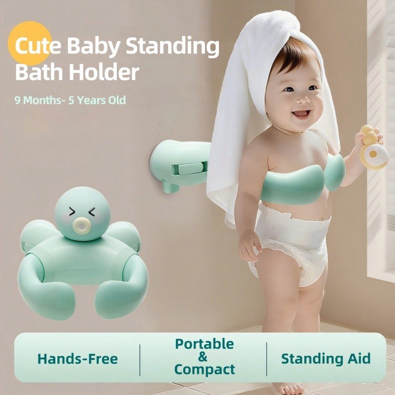 ce38ce95-dc72-4e14-a885-4b6f03f4f36a.jpg MiniJones Baby Bath Stand Suction Cup Wall-Mounted Adjustable Width Portable Standing Shower Holder - Image 1