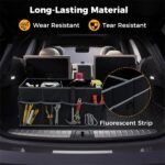13 Gallon Car Trunk Organizer - 3 Compartments+6 Pockets, 600D Oxford Fabric, Non-Slip Base, Black - Image 3