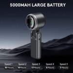 3 IN 1 Portable Handheld Turbo Fan, 5 Gear Wind,5000mAh Battery Operated - Image 2
