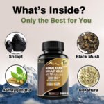 Shilajit Capsules, Ashwagandha, Gokshura, 85 Trace Minerals, High Potency Gold Grade Himalayan Shilajit Supplements - Image 4