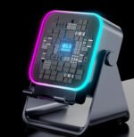 Induction Folding Desktop Phone Stand Multifunctional Wireless Speaker Ambient Light - Image 7