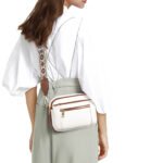 Triple-zipper Shoulder Bag With Floral Embroidered Straps Fashion Colorblock Multi-functional Crossbody Bags For Women - Image 7