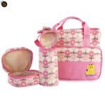 5PCS Baby Nappy Diaper Bags Set Mummy Diaper Shoulder Bags W Nappy Changing Pad Insulated Pockets Travel Tote Bags - Image 6