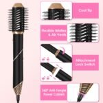 1Pc 5 In 1 Hot Air Styler Straightener Curler Dryer Automatic Wrap Styler Hair Dryer Brush Set With 3 Temp Settings ALCI Plug Glove Cable Tie 2 Alligator Hair Clips - Image 5