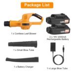 1Pc Cordless Leaf Blower Handheld Electric Battery Powered Air Blower Max 124MPH 300CFM With 2 Adjustable Speeds 2Pcs 18V 2000mA Battery And Charger For Yard Patio - Image 2