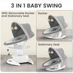 Baby Swing For Infants With Motion Detection, Electric Baby Swing With 3 Swing Modes, 12 Lullabies  5-Speeds - Image 4