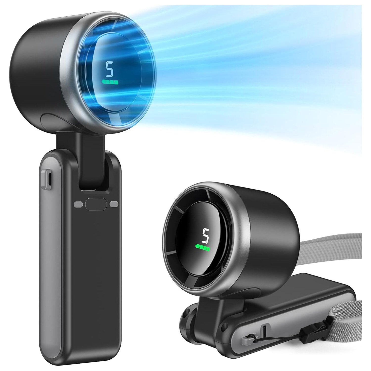eb96a89b-26c1-4992-852c-8129f1805b92.jpg 3 IN 1 Portable Handheld Turbo Fan, 5 Gear Wind,5000mAh Battery Operated - Image 1