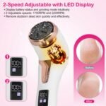 17Pcs Electric Foot Callus Remover With Vacuum Foot Grinder Rechargeable Foot File Dead Skin Pedicure Machine With 3 Grinding Heads 2 Speeds Foot Care Tool - Image 3