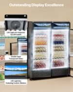 Commercial Merchandiser Refrigerator 9.7 CU.FT Glass Door Beverage Refrigerator - Image 2