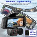 1080P FUD 3 Channel WiFi Dash Cam 170° Wide Angle Triple Car Camera With IR Night G-Sensor Motion Detection Loop Recording App Control Support 128G Max - Image 3