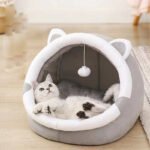 Winter pet cat house with velvet - Image 4