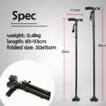 Folding LCD Walking Stick Cane With Flashlight For Senior Aluminium Travel Hiking Cane Trekking Pole Crutch Handle Strap 5 Gears - Image 7