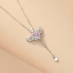 Moving Cupid Heart Angel Wings Tassel Necklace With Crystal Clavicle Chain Women Jewelry Gift Valentine's Day - Image 6