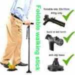 Folding LCD Walking Stick Cane With Flashlight For Senior Aluminium Travel Hiking Cane Trekking Pole Crutch Handle Strap 5 Gears - Image 4