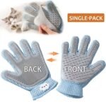 2-in-1 Pet Grooming Glove - Double-Sided Deshedding & Massage Brush For Cats Or Dogs, Removes Loose Hair From Fur & Furniture
