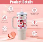 40 Oz Tumbler with Handle Straw Lid Insulated Stainless Steel Vacuum Reusable Coffee Cup Holder Friendly Keep Drinks Cold Gifts for Lover Women Men Car Gym Travel - Image 4