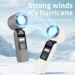 Portable Handheld Fan, Speed Adjustable Turbo Mini Fan, Reduced Temperature Mode, Rechargeable Digital Display Foldable - Image 4