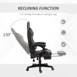 Racing Gaming Chair Diamond PU Leather Office Gamer Chair High Back Swivel Recliner with Footrest, Lumbar Support, Adjustable Height, Brown - Image 7