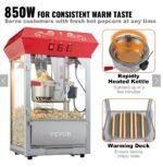 Popcorn Popper Machine 8 Oz Countertop Popcorn Maker 850W 48 Cups Red - Image 4