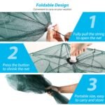 Fishing Trap Net Portable Folded Fishing Bait Trap Shrimp Minnow Crab Bait Net 6 Sides 6 Holes Crayfish Cast Mesh Trap Automatic - Image 6