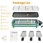 1Pc 2000W Electric Indoor Grill For Food Preparation Family Gathering 2 In 1 Electric BBQ Gill With Grill Net Removable Plate 5 Temperature Control 3 Small Trays Dishwasher Safe - Image 6