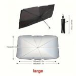 UPF50-Sunshade-UPF50- Compact Roll-Up Sunshade For Front Window - Heat Insulation And UV Protection, Easy-to-Use Auto Interior Accessory, Fits Most Vehicles, Sun Protection Curtain, Sleek Black Umb - Image 2