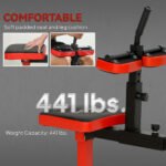 Adjustable Steel Seated Calf Raise Exercise Strength Training Gym Equipment, Red - Image 3