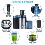 1Pc Centrifugal Juicer Juice Extractor With 2 Speeds 2.6in Wide Feed Chute 17Oz Juicer Cup 54Oz Pulp Collector Electric Juicer For Fruits Vegetables - Image 10