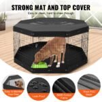 Dog Playpen 8 Panels Foldable Metal Dog Exercise Pen With Pad Cover 30"H - Image 3
