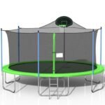 16FT Trampoline Children's Basketball Stand Safety Fence Net