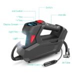 Portable Tire Inflator 120 PSI Maximum 90W Powered Tire With Digital Display LED Light - Image 6