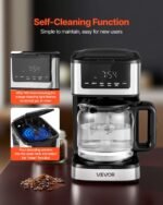 Programmable Coffee Maker, 12 Cup Programmable Drip Coffee Makers With Touch Screen, 4-Hour Keep Warm Coffee Makers Drips, 2 Brew Strengths Drip Coffee Machine For Home, 24-Hour Programmable - Image 4