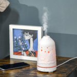 100ml Ultrasonic Aromatherapy Diffuser, Essential Oils Humidifier with Ceramic Cover, 7 Colors LED Lights, Timer, Waterless Auto-off for Home and Office, White - Image 6