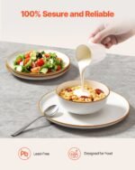 18 PCS Dinnerware Set Ceramic Plates And Bowls Sets Service For 6 White - Image 4