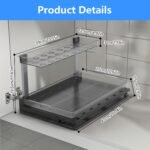 1Pc 2Tier Pull Out Under Sink Organizer Cabinet Organizer With Sliding Drawer Tray L Shaped Slide Out Storage Shelves For Bathroom Kitchen Cabinet - Image 8