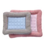 Pet Cooling Pad Bed For Dogs Cats Puppy Kitten Cool Mat Pet Blanket Ice Silk Material Soft For Summer Sleeping  Blue Breathable - Image 3