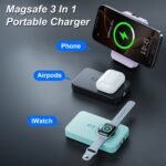 1Pc 3 In 1 10000mAh MagSafe Fast Charging Power Bank PD20W Portable Charger With 2 Built In Cables Stand Fit For IOS Phone 16 15 13 Series And More - Image 5