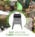 Wrought Iron Panel 27x27x34cm Black Detachable Piece Portable Camping Stove - Image 3