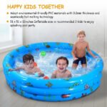 51x13In Inflatable Swimming Pool Blow Up Family Pool For 3 Kids Foldable Swim Ball Pool
