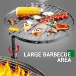 Round Black Iron Spray Coated Grill - Image 5