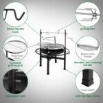 Round Black Iron Spray Coated Grill - Image 7
