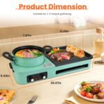 1Pc 3 In 1 Electric Hot Pot With Grill 1600W Smokeless Non-Stick Korean BBQ Grill Shabu Shabu Hot Pot Combo With Independent Temperature Control For 3-5 People Fedex Shipping - Image 8