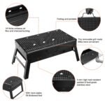 1Pc Portable BBQ Grill Foldable Charcoal Grill Lightweight Smoker Grill For Camping Picnics Garden Grilling - Image 2