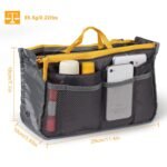 Women Lady Travel Insert Handbag Organizer Makeup Bags Toiletry Purse Liner With Hand Strap - Image 2