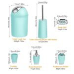 Bathroom Accessories Set For New Home Gifting 6 Pcs Bathroom Set Ensemble Complete Soap Dispenser Toothbrush Holder Tumbler Soap Dish Toilet Cleaning Brush Trash Can For Valentines Gift Guest Room - Image 9